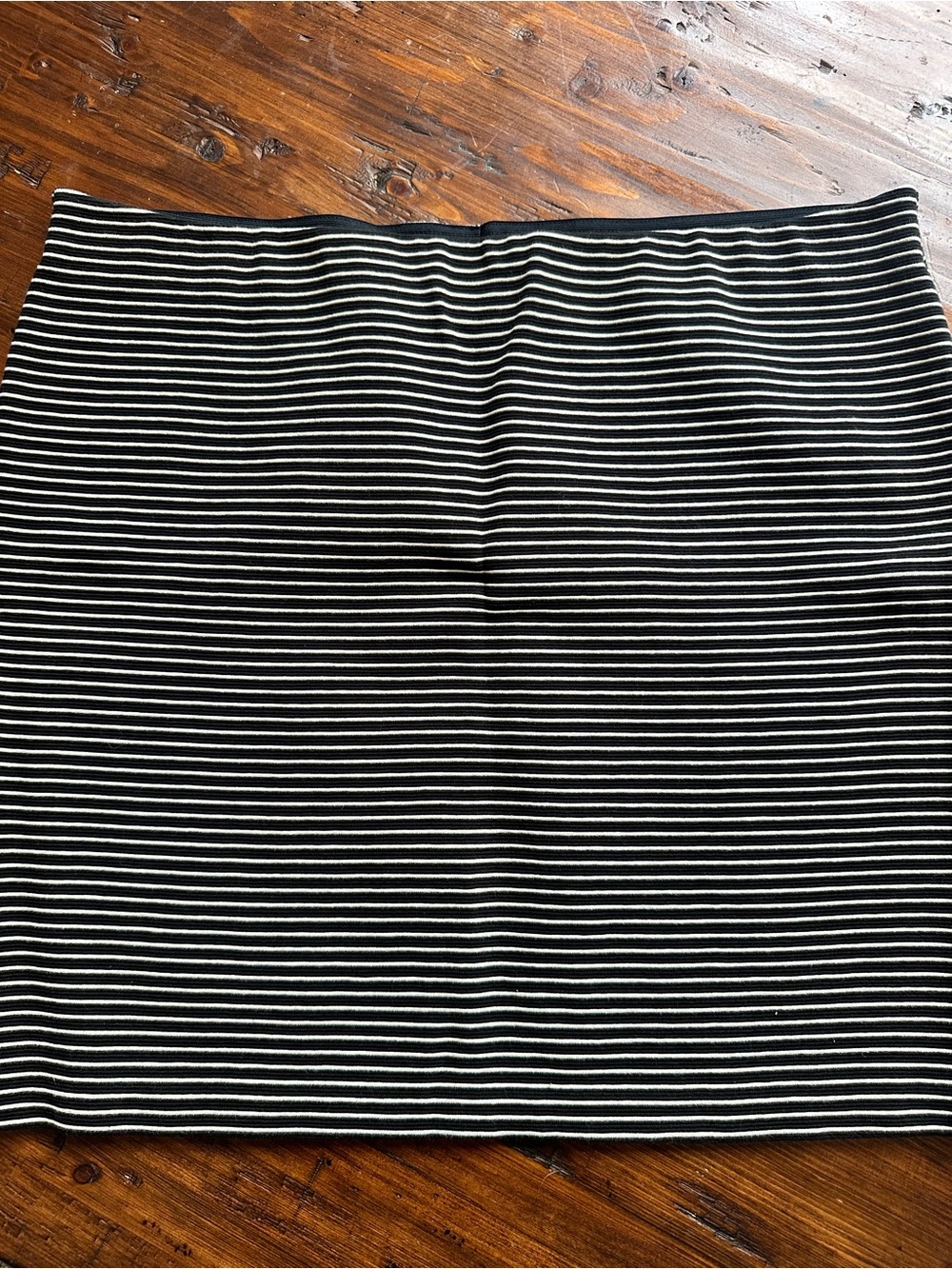 LOFT Navy and White Striped Skirt